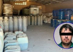 Aseguran más de 24 mil litros de metanfetamina líquida y detienen a un hombre durante cateo en Los Mochis