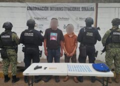 Detienen a dos personas con arma de fuego y dosis de cristal en el Centro de Culiacán