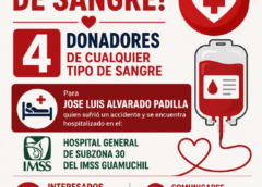 Solicitan con urgencia cuatro donadores de sangre para José Luis Alvarado Padilla en Guamúchil