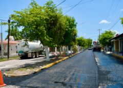 Lomas del Valle se beneficia con el reencarpetado de la calle Agustina Ramírez