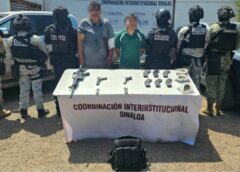 Enfrentamiento en Elota deja dos detenidos y decomiso de armas; aseguran vehículos robados