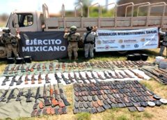 Localizan arsenal oculto bajo tierra en El Rosario; aseguran armas, cartuchos y equipo táctico