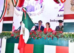 ¡Viva México, y viva el Pueblo Mágico de Mocorito!; Alcalde Enrique Parra Melecio encabezó grito de Independencia